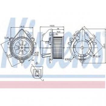 Ventilador habitáculo NISSENS 87124 - Interior blower, compatible con múltiples modelos de vehículos, alta eficiencia en la circulación de aire, fácil instalación, diseño duradero y silencioso