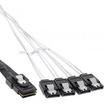 Cable SAS Mini-SAS SFF-8087 a 4x SATA OCR Directo 1m