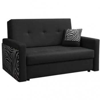 Sofá-cama Columbus 174 con caja de ropa de cama, dimensiones 140 x 85 x 98 cm, Manila 18 + Zebra