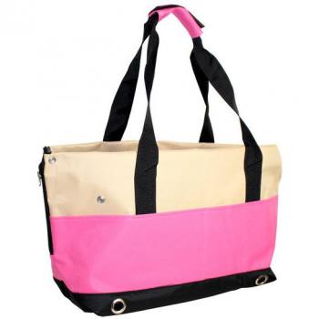 Bolso de transporte para mascotas Yatek con 4 bolsillos laterales y protección anti-salto (color rosa)