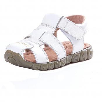 CCZZ Sandalias Punta Cerrada Para Niños,Chicos Suave Único Auténtico Cuero Playa Sandalia Estilo Sandalias Ocasionales del