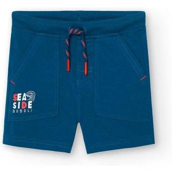 Bermudas felpa flamé de bebé niño con cordón de ajuste y bolsillos exteriores