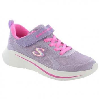 Zapatillas Skechers Wave 92 violeta niña talla 33, modelo de running y walking con velcro, color morado (lavender)
