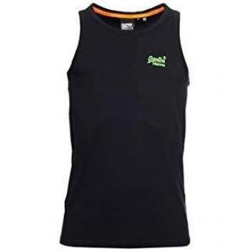 Superdry Hombre Camiseta de Tirantes Neon Lite Negro M