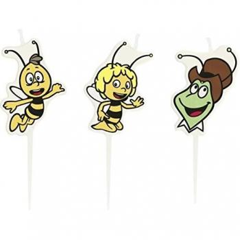Amscan – 4 velas con mini figura de la abeja Maya, modelo 552359