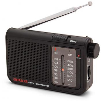 Aiwa RS-55 Radio de Bolsillo AM/FM Analógica, Color Negro