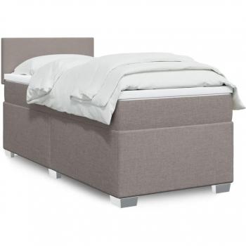Cama Box Spring con colchón de tela gris taupe 90x200 cm vidaXL