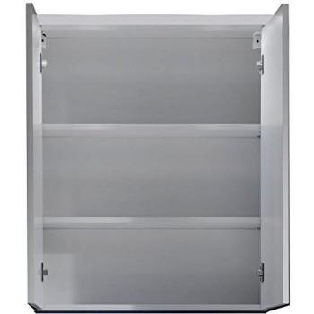 trendteam smart living Armario con espejo para baño Nightlife, 65 x 80 x 21 cm, en blanco, con abundante espacio de almacenamiento