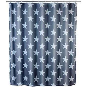 Cortina de Ducha Stella Gris Antimoho 180 x 200 cm de Poliéster, Lavable