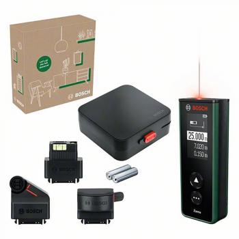 Nivel láser Bosch GLL 3-80, nivelación de línea cruzada, rango de trabajo de hasta 30 metros, precisión de ±0.2 mm/m, luz láser verde para mejor visibilidad, función de autonivelación
