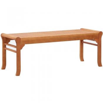 Banco de jardín de 2 plazas de madera maciza eucalipto 120 cm Marrón