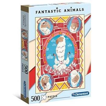 Clementoni- Fantastic Animals: Llamasté Puzzle, 500 Piezas, Multicolor