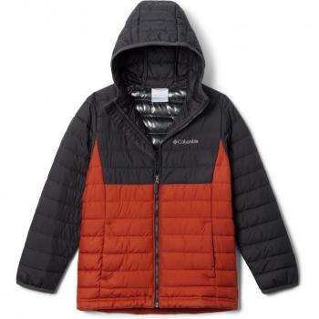 Chaqueta Columbia Powder Lite™ con capucha en rojo y negro