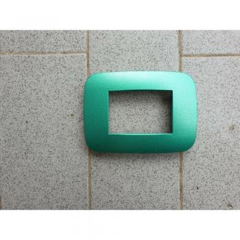 Placa Compatibles Axolute Bticino Color Verde Metallizado - 3 Foros