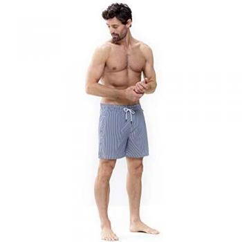Mey Beachport Swim Shorts - Blue Striped Polyester, X-Large for Men