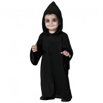 Disfraz de Tenebroso Negro para niño y bebé - Disfraz oscuro, incluye capa larga, máscara y detalles en tela negra, disponible en varias tallas