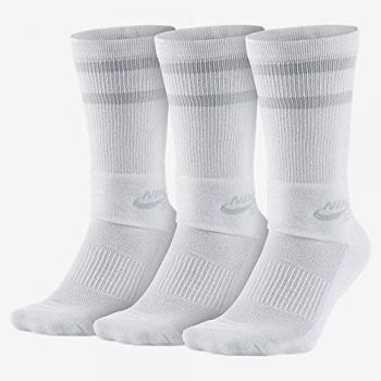 Nike SB 3PPK Crew Socks - Calcetines, Unisex Adulto, Blanco