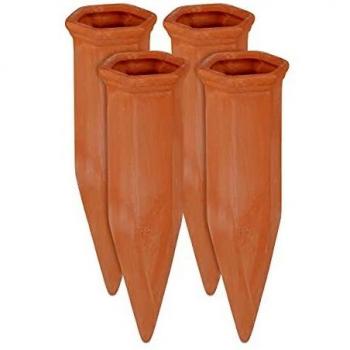 Set de 4 Irrigadores de Terracota para Plantas con Sistema de Autorriego, Botellas de 1,5L, Dimensiones 17x5,5x5 cm