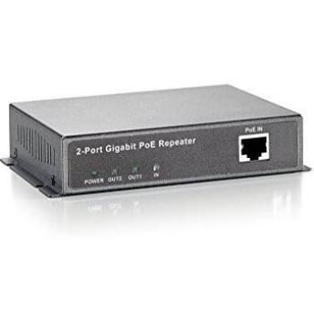 Repetidor Gigabit PoE LevelOne POR-0122 - 2 Puertos RJ-45, Cascadable, Compatible con 10Base-T, 100Base-TX y 1000Base-T