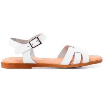 Sandalias abiertas de piel con hebilla para niña y pala romana de piel para mujer y niña