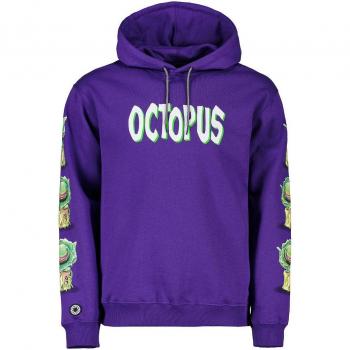 Purple Men's Hoodie with Feed Me Print - Size S