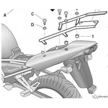 SHAD Y0FZ11ST Soporte de Baúl para Yamaha Fazer 1000, Negro