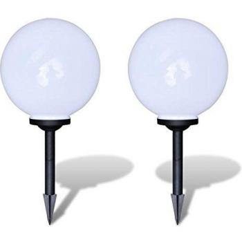 vidaXL Outdoor Path Garden Solar Lamp Solar Ball Path Light LED 30cm 2pcs with Ground Spike