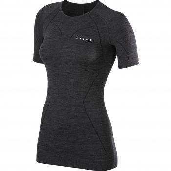 Camiseta de Manga Larga Técnica de Lana para Mujer Falke Negra