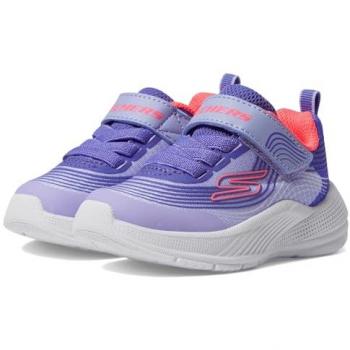 Zapatillas Deportivas para Niña Skechers Microspec Advance Color Lavanda y Rosa Neón, Lavables en Lavadora, Sistema Easy On Easy Off, Cierre de Tira Adherente y Elásticos Ligeras y Cómod