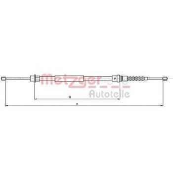 Cable de freno de mano Metzger trasero izquierdo para Peugeot 607