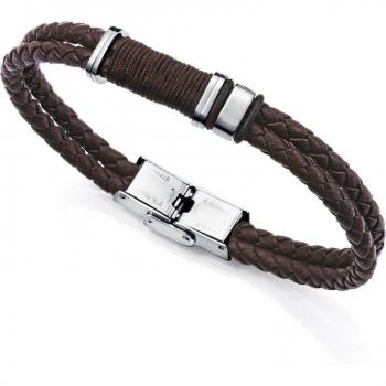 Pulsera de hombre Viceroy Magnum de piel marrón y acero