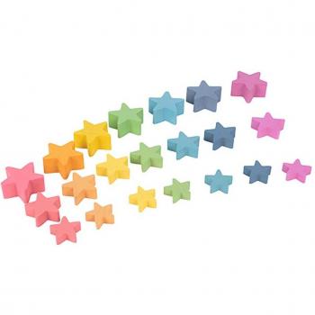 Rainbow Wooden Star Set - 12 Pieces