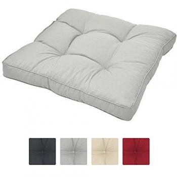 Cojín de Muebles de Jardín XLuna Acolchado Impermeable Gris Claro 60x60x10 cm