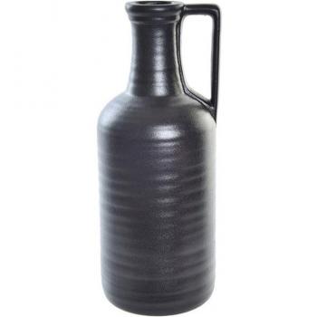 Jarrón de porcelana negro mate de 13x13x32 cm para decoración del hogar