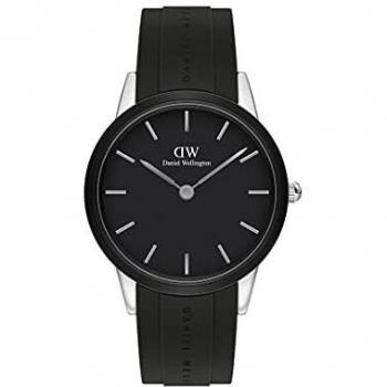 Reloj Hombre Daniel Wellington DW00100436 - Mod. ICONIC MOTION, caja de acero inoxidable, correa de cuero negro, resistencia al agua hasta 30 metros, movimiento de cuarzo japonés, diseño minimalista y elegante
