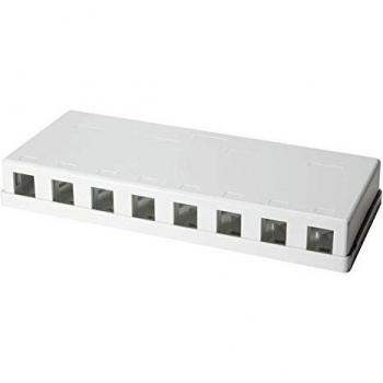 Carcasa de Superficie LogiLink NK4035 para 8 Módulos Keystone UTP, Sin Apantallar, Color Blanco