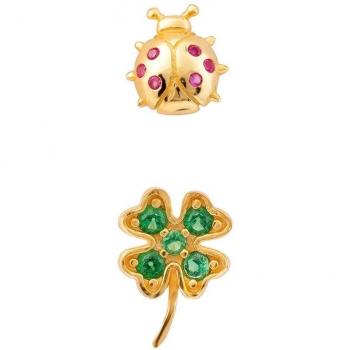 Pendientes Ear Candy Fortune en Plata con Baño de Oro Amarillo 18k