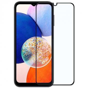Protector de Pantalla de Vidrio Templado con Borde Redondo Negro Antigolpes 9D 9H para Samsung Galaxy A14, Grosor 0.3mm