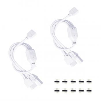 UKCOCO 4 Pins 4-Way Splitter Connector Cable for RGB LED Strip 3528 5050