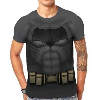 Batman Vs Superman-Sublimated Costume Camisetas, Blanco, L para Hombre