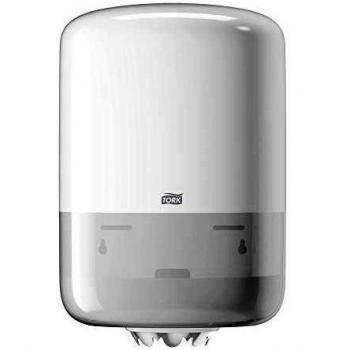 Tork 559000 Dispensador de alimentación central Elevation/Soporte de papel mecha compatible con el sistema M2 / Blanco