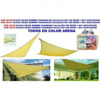 Toldo Sombra Triangular Pluvia 5x5x5 m, 160 gr/m², 90% de Oclusión