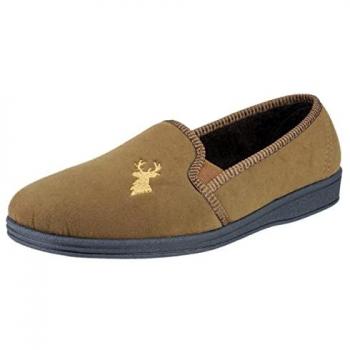 Mirak Stag Slip-On Slipper for Men, Tan, UK Size 11