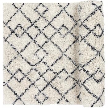 broste Copenhagen Alfombra, Color Blanco y Negro, 140 x 70 cm