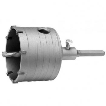 Corona de perforación 65 mm, diámetro de 65 mm, fabricada en acero, adecuada para perforar materiales como madera y plástico, compatible con taladros estándar
