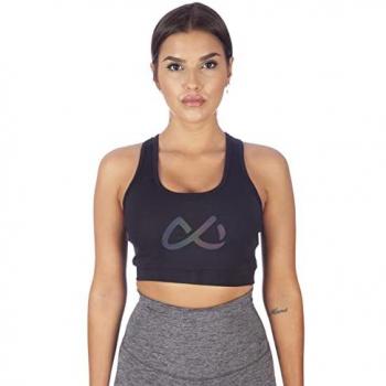 Ditchil Fire Sujetador Deportivo Top Negro para Mujer Talla L para Yoga, Running y Gym