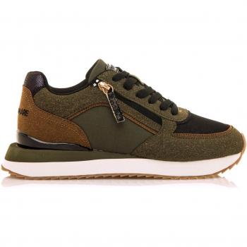 Mariamare - Zapatillas deportivas de mujer con detalle de cremallera, cierre de cordones, tipo de puntera redonda y color verde