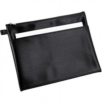 Bolsa Multifuncional de Almacenamiento 25 x 19 cm, con Vortasche, en Imitación Cuero, Color Negro