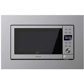 Cecotec Microondas encastrable Digital GrandHeat 2000 Built-In Steel. 700W, Integrable, 20l, Grill, 9 funciones preconfiguradas, Quick Start, Diseño Elegante
