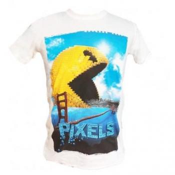 Camiseta Blanca Pixels Movie PacMan Poster T-S Talla S